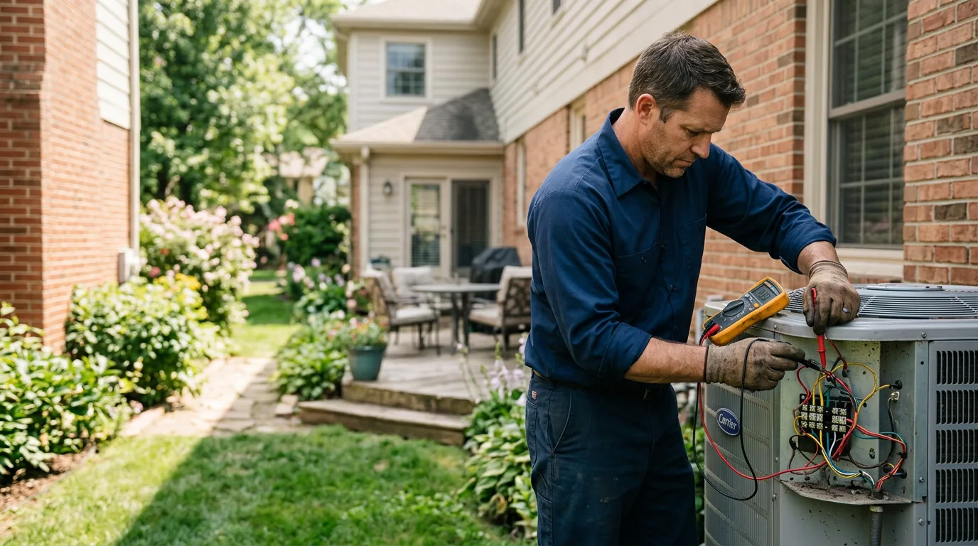 HVAC technician working near Libertyville, IA